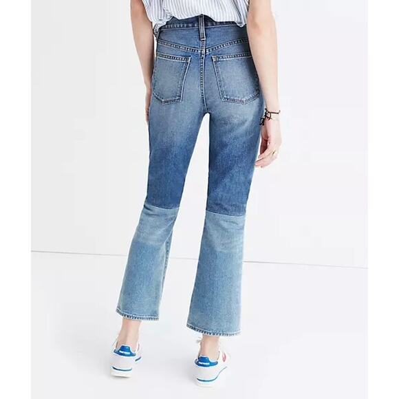 MADEWELL Retro Crop Bootcut Jeans Womens 27 Blue Two Tone Edition High Rise - Picture 2 of 13